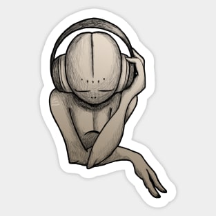 Music Lover| Alien Wearing Headphones Sticker